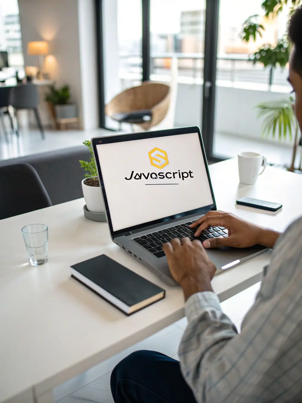 An image of a JavaScript developer debugging code in a modern IDE, emphasizing the dynamic nature of JavaScript development, used to showcase the JavaScript course.
